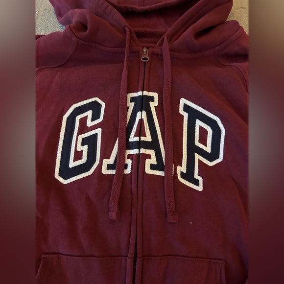 GAP Burgundy Zip Sweatshirt - Picture 2 of 6